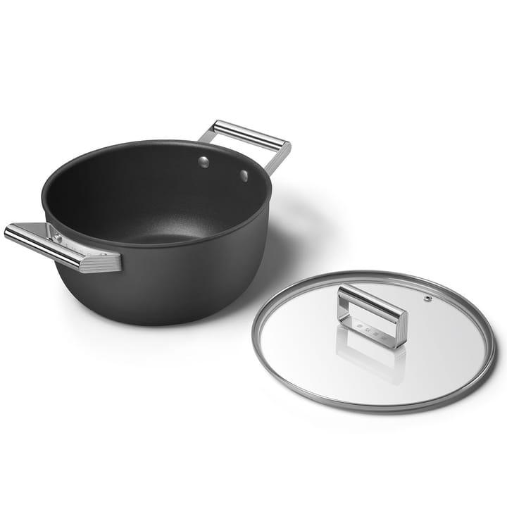 SMEG 50's Style gryta med lock Ø24 cm  - Svart - Smeg