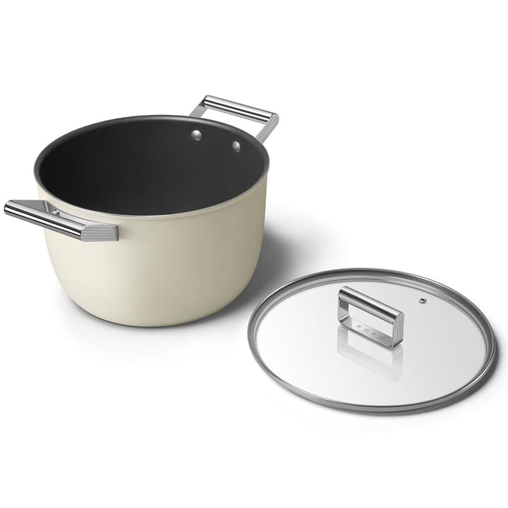 SMEG 50's Style gryta med lock Ø26 cm, Creme Smeg