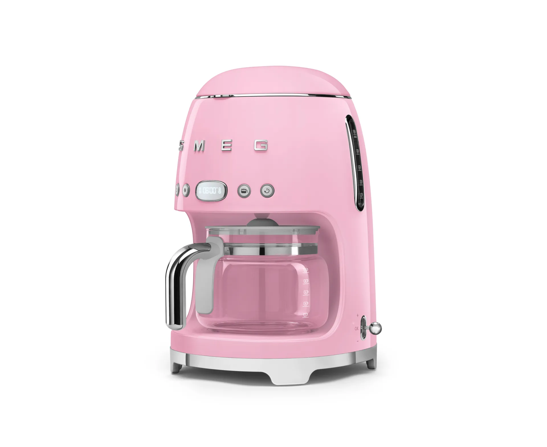 Smeg 50's Style kaffebryggare 10 koppar, Rosa Smeg