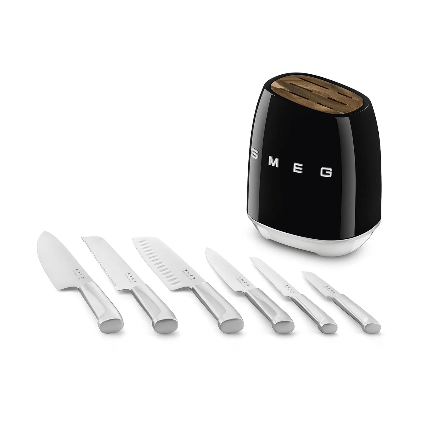 Smeg 50's Style knivset 7 delar, Black Smeg