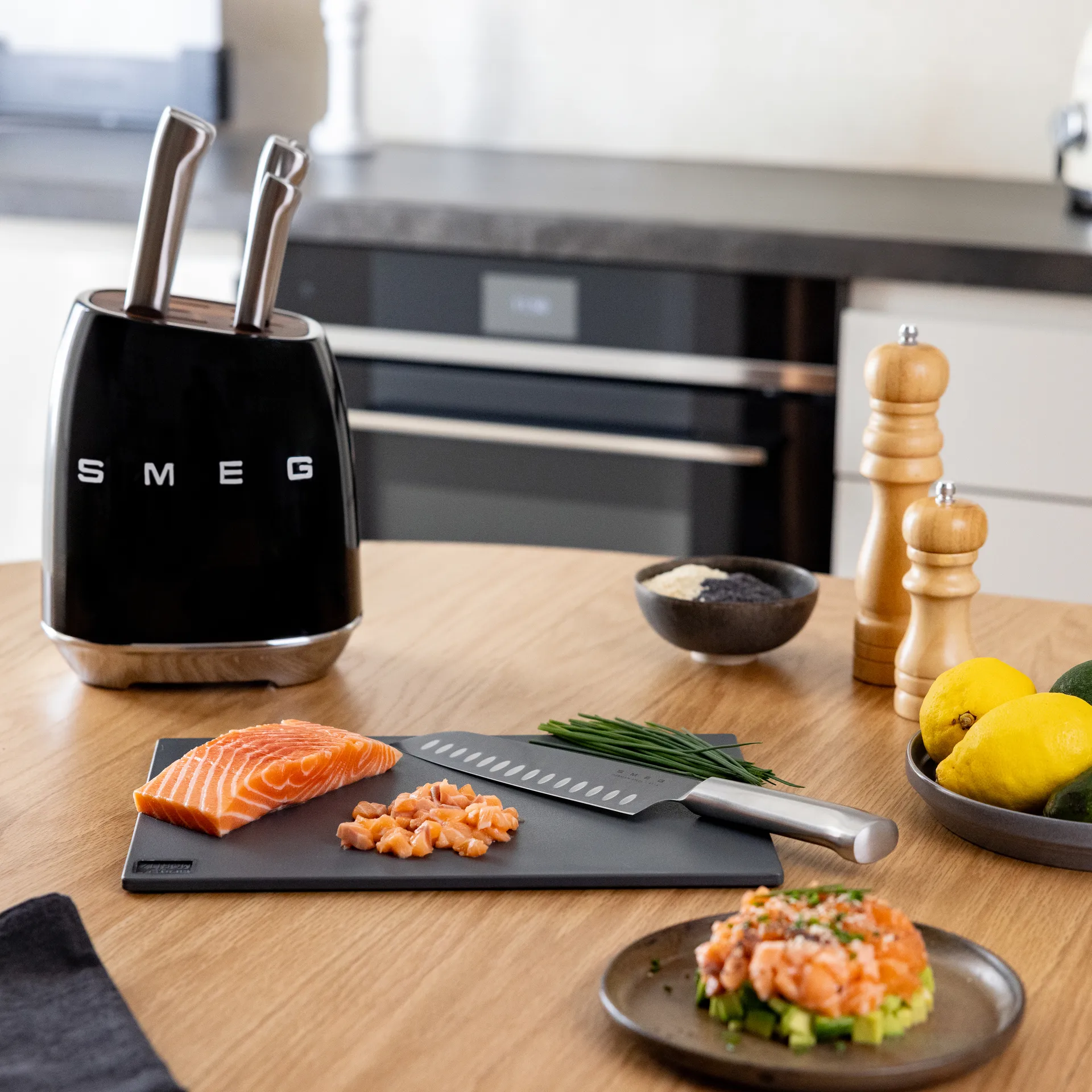 Smeg 50's Style knivset 7 delar, Black Smeg