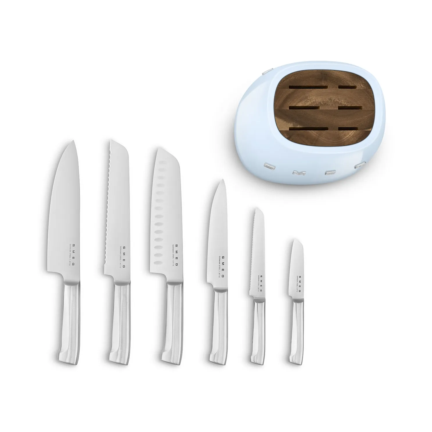 Smeg 50's Style knivset 7 delar, Pastell blue Smeg