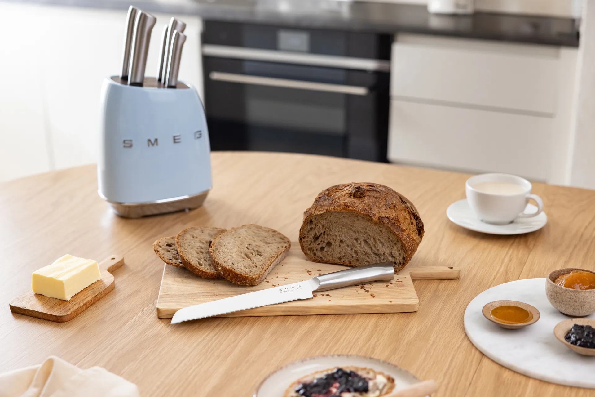 Smeg 50's Style knivset 7 delar, Pastell blue Smeg