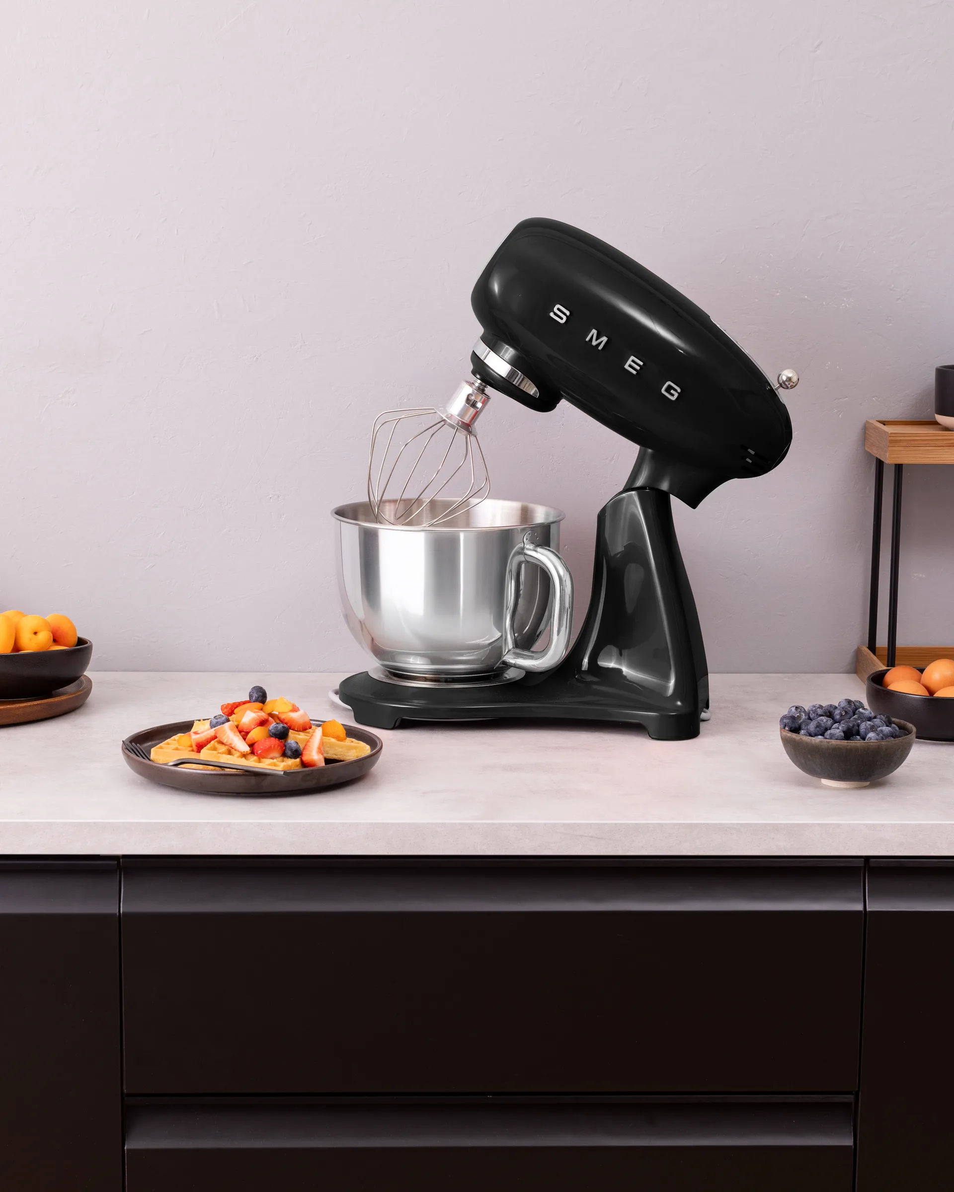 Smeg 50's style köksmaskin, Svart, 1000 w, 4,8 L Smeg