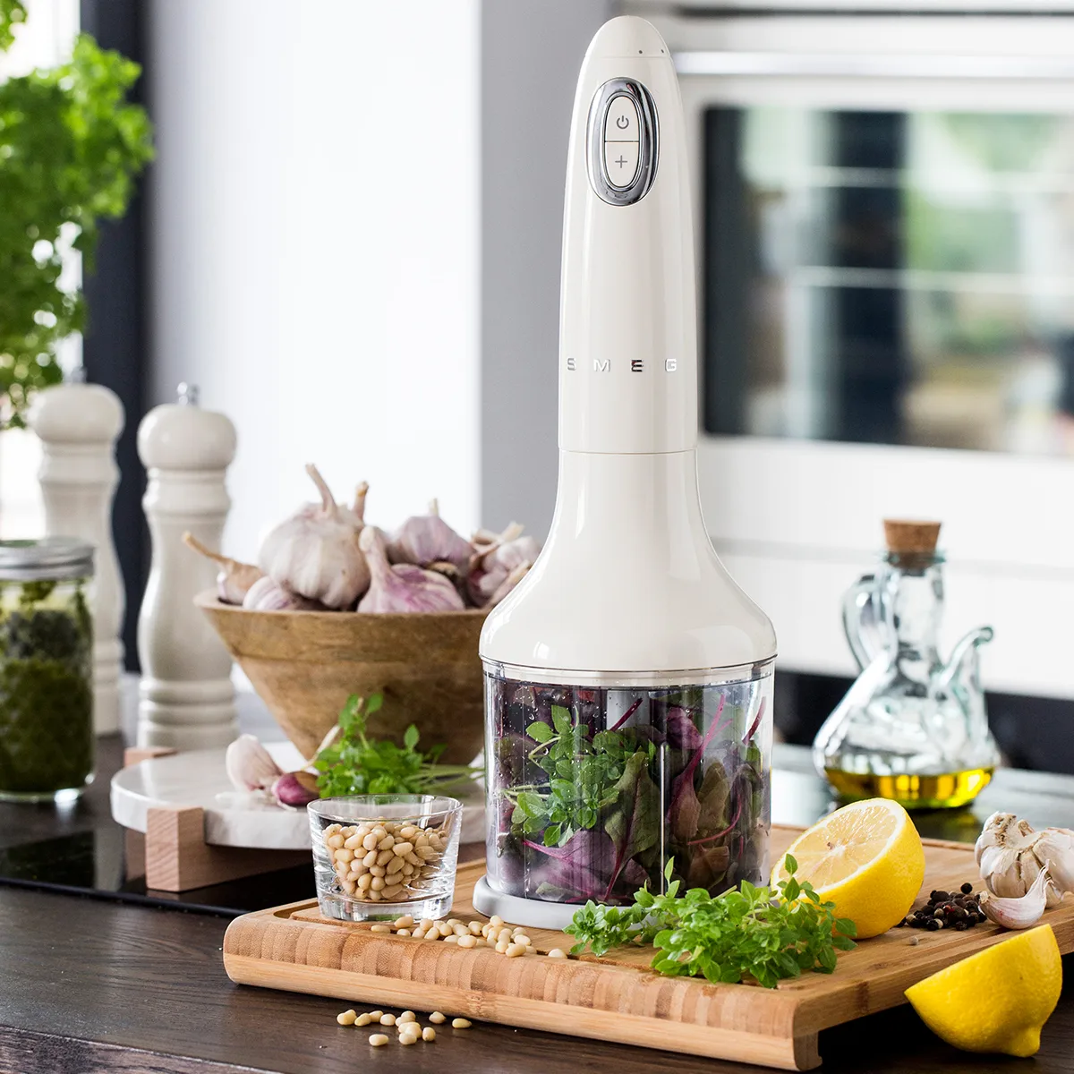 Smeg 50's Style stavmixer set 4 delar, Creme Smeg