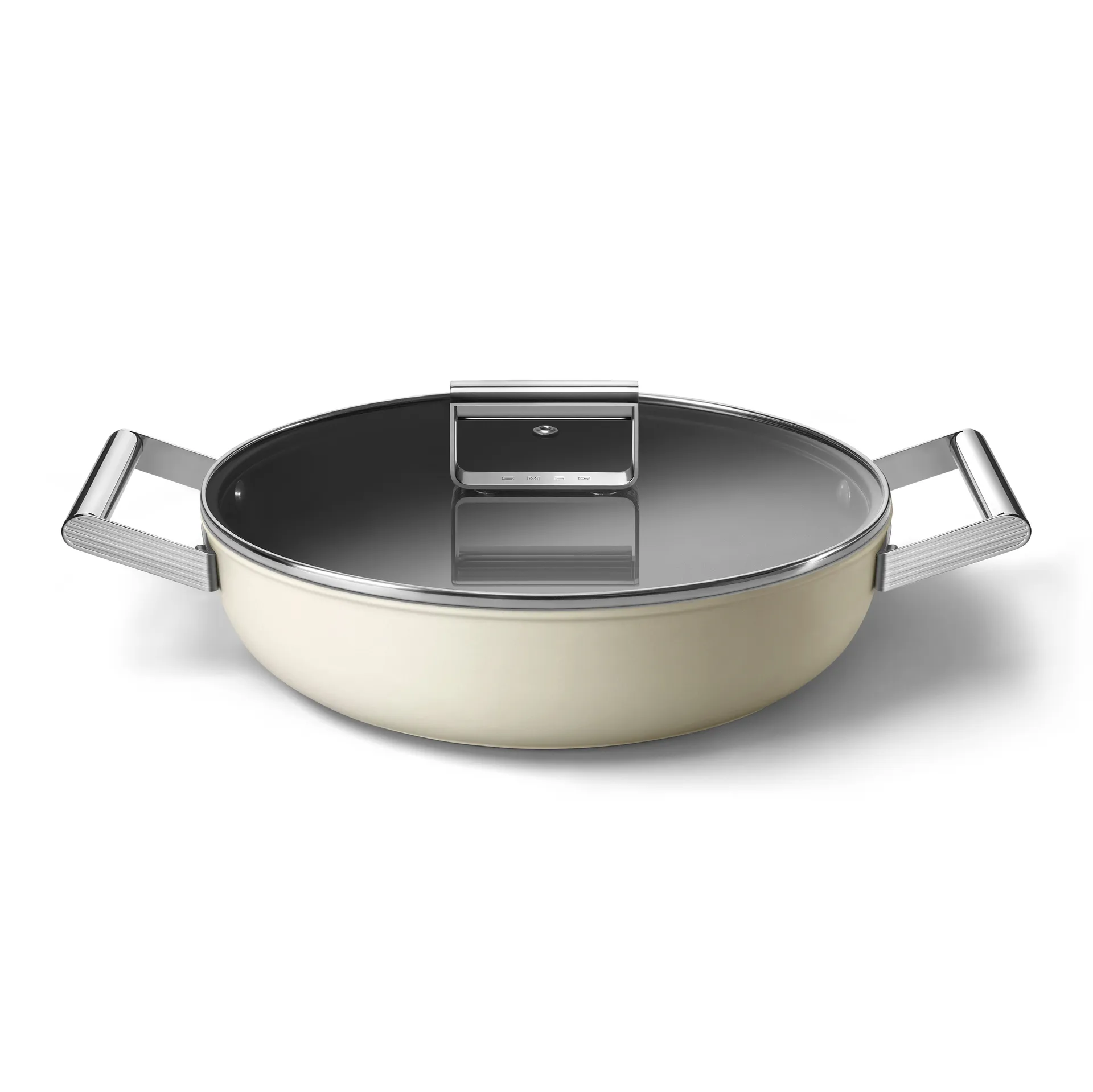 SMEG 50's Style traktörpanna med lock Ø28 cm, Creme Smeg