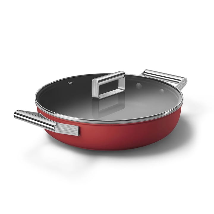 SMEG 50's Style traktörpanna med lock Ø28 cm, Röd Smeg