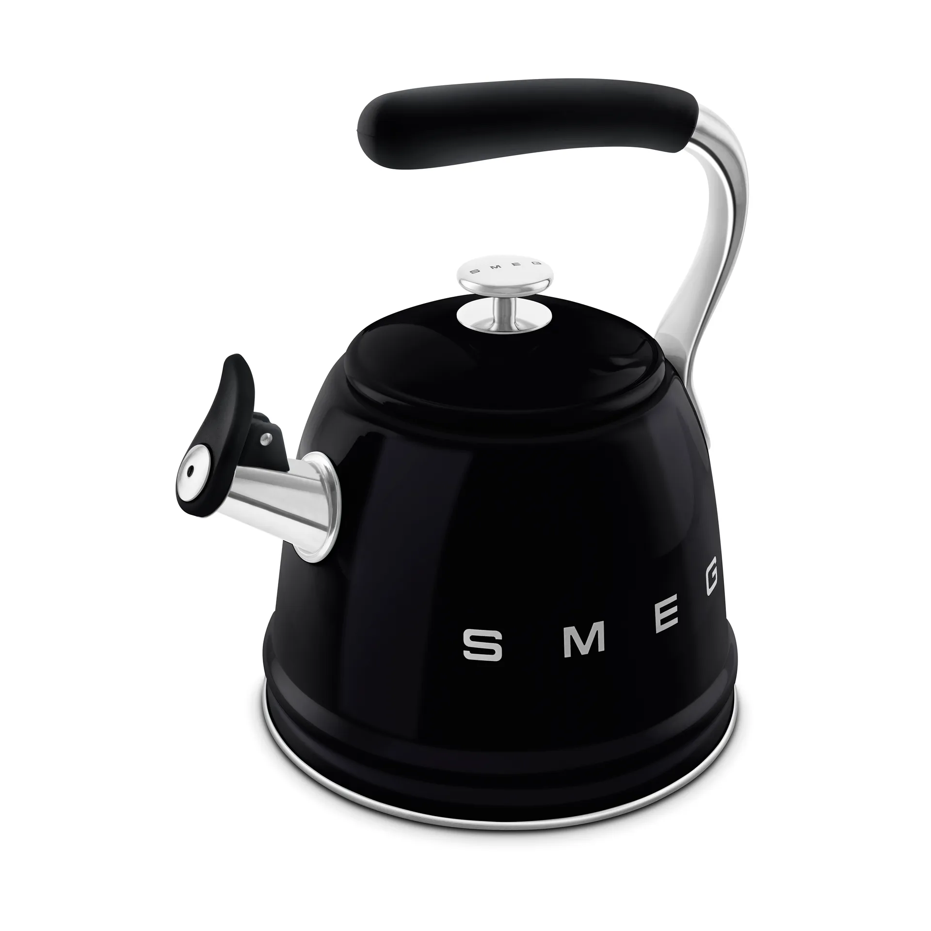 Smeg 50's Style vattenkittel med vissla, Black Smeg