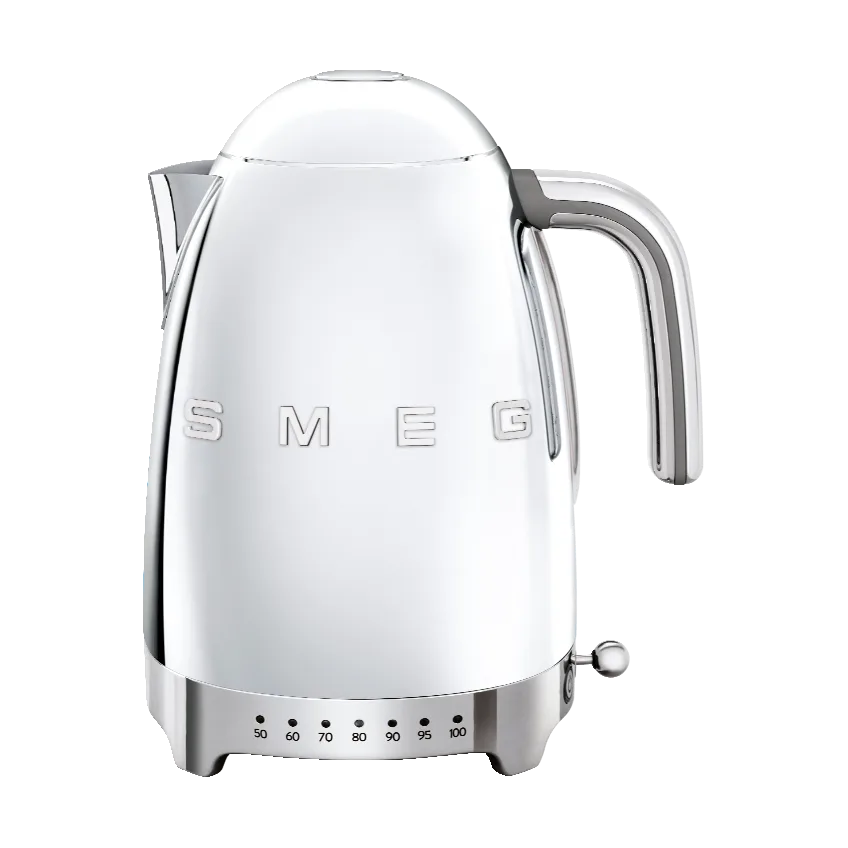 Smeg 50's Style vattenkokare med variabel temperatur 1,7 L, Krom Smeg