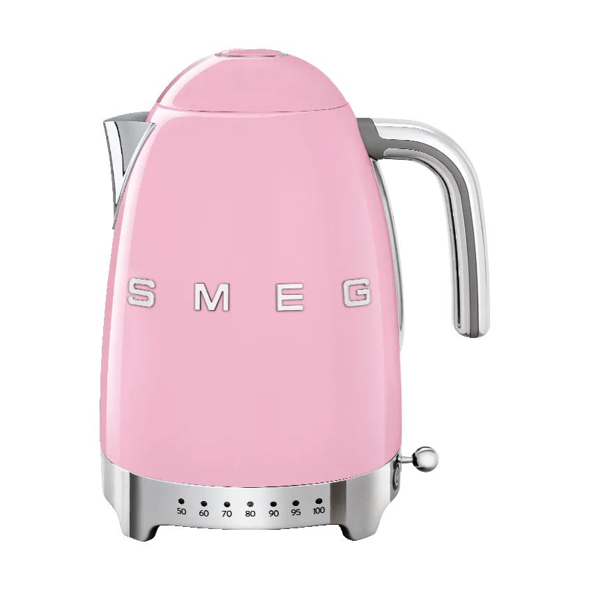 Smeg 50's Style vattenkokare med variabel temperatur 1,7 L, Rosa Smeg