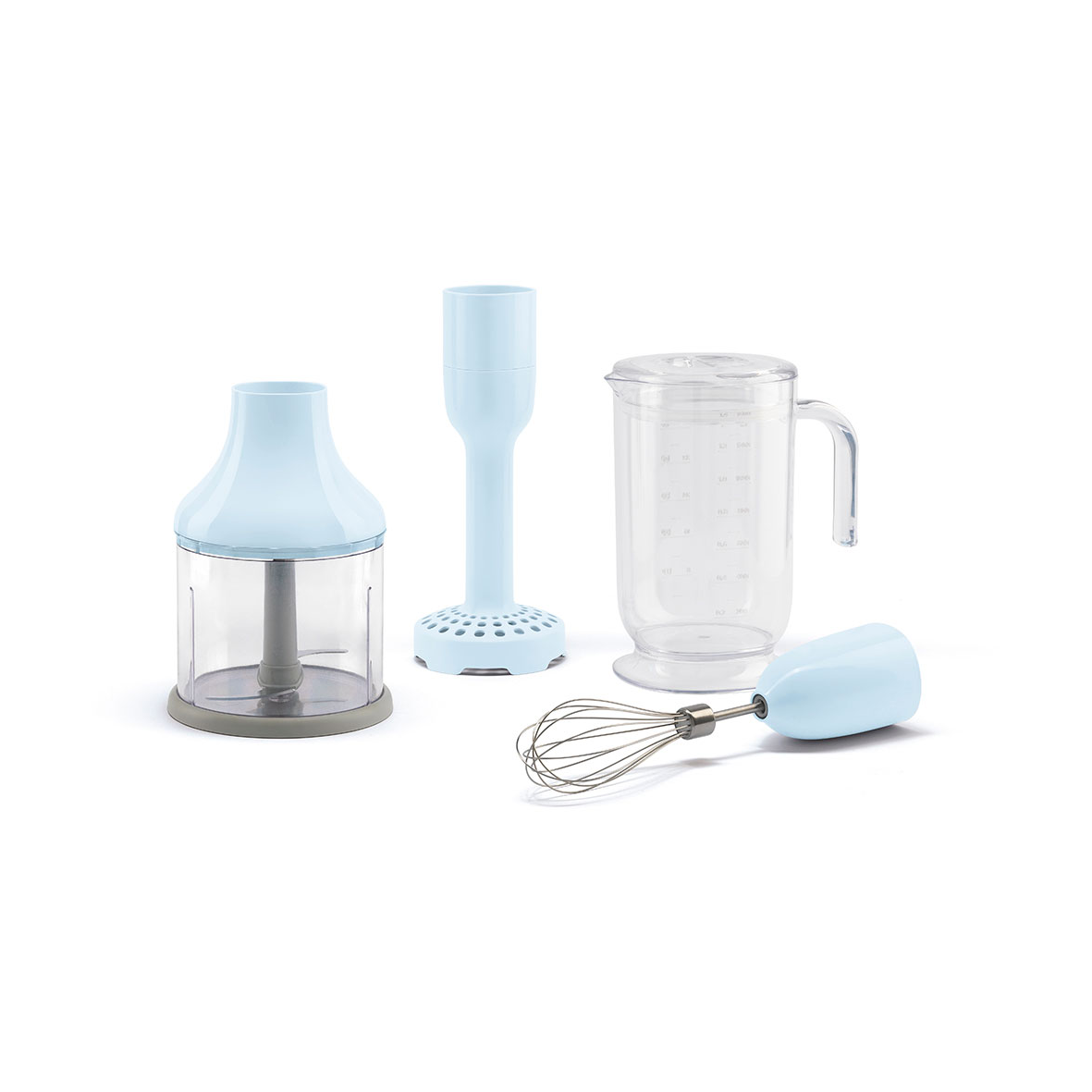 Smeg mixerset med 4 tillbehör Pastell blå | Skandinavisk Design | Tillbehör till stavmixer | Blå