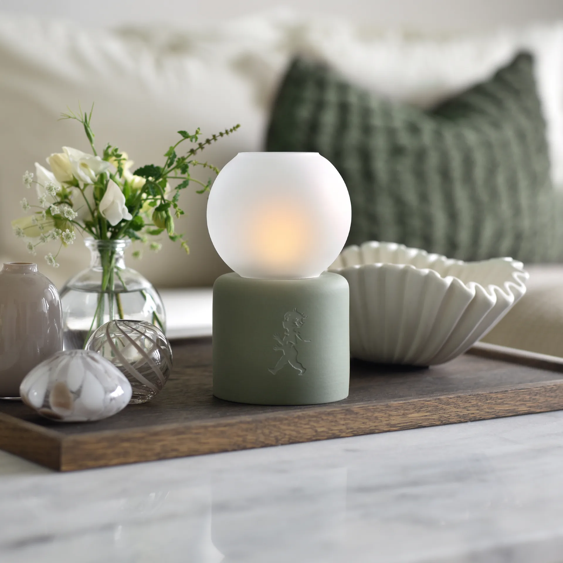 Globe värmeljuslykta Ø9,5x17 cm, Grön Solstickan Design