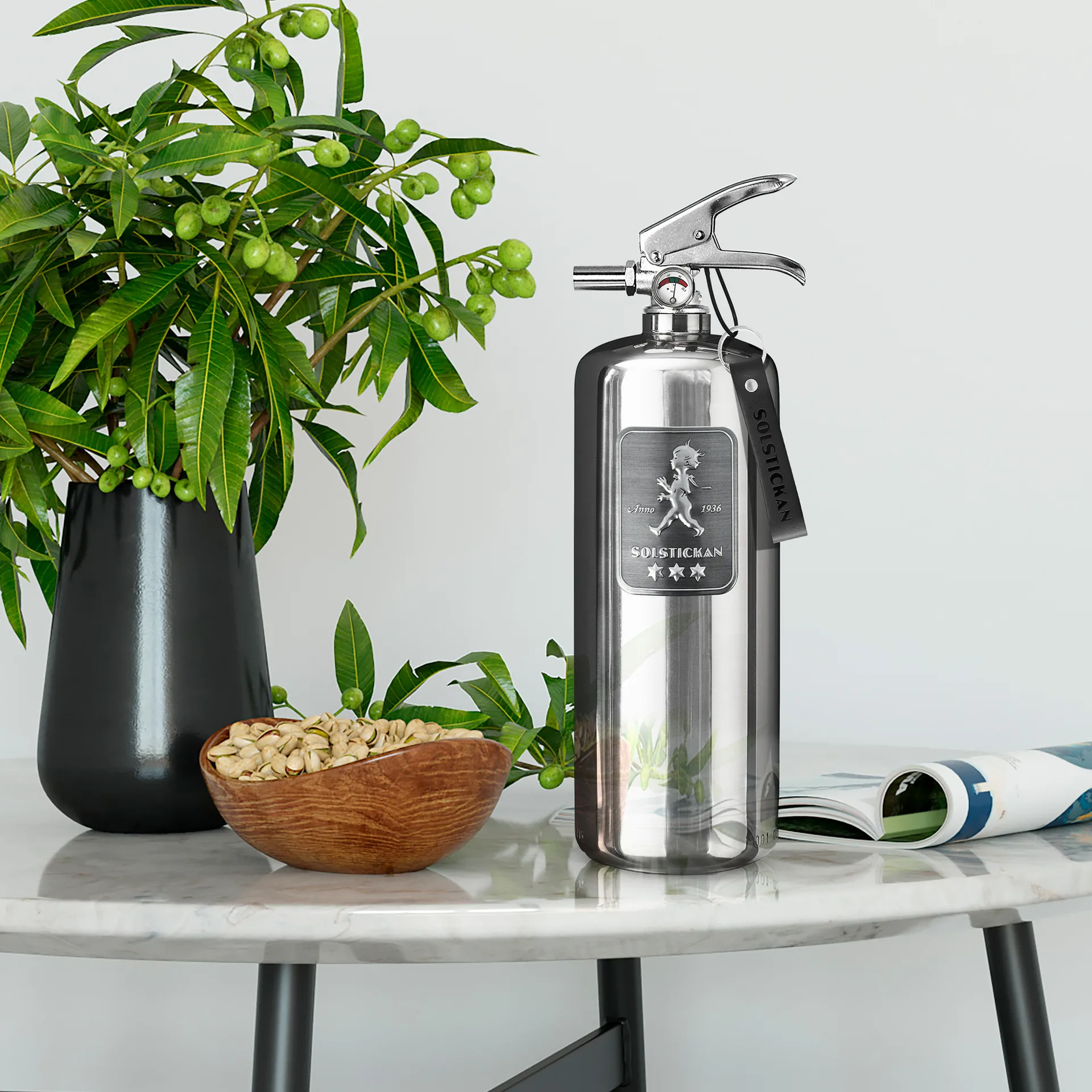 Solstickan brandsläckare 2 kg, Design Edition stål Solstickan Design