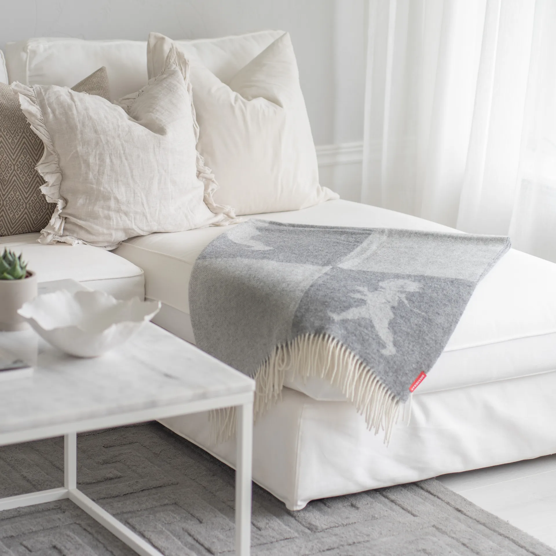 Solstickan pläd marinoull 130x170 cm, Ljusgrå Solstickan Design