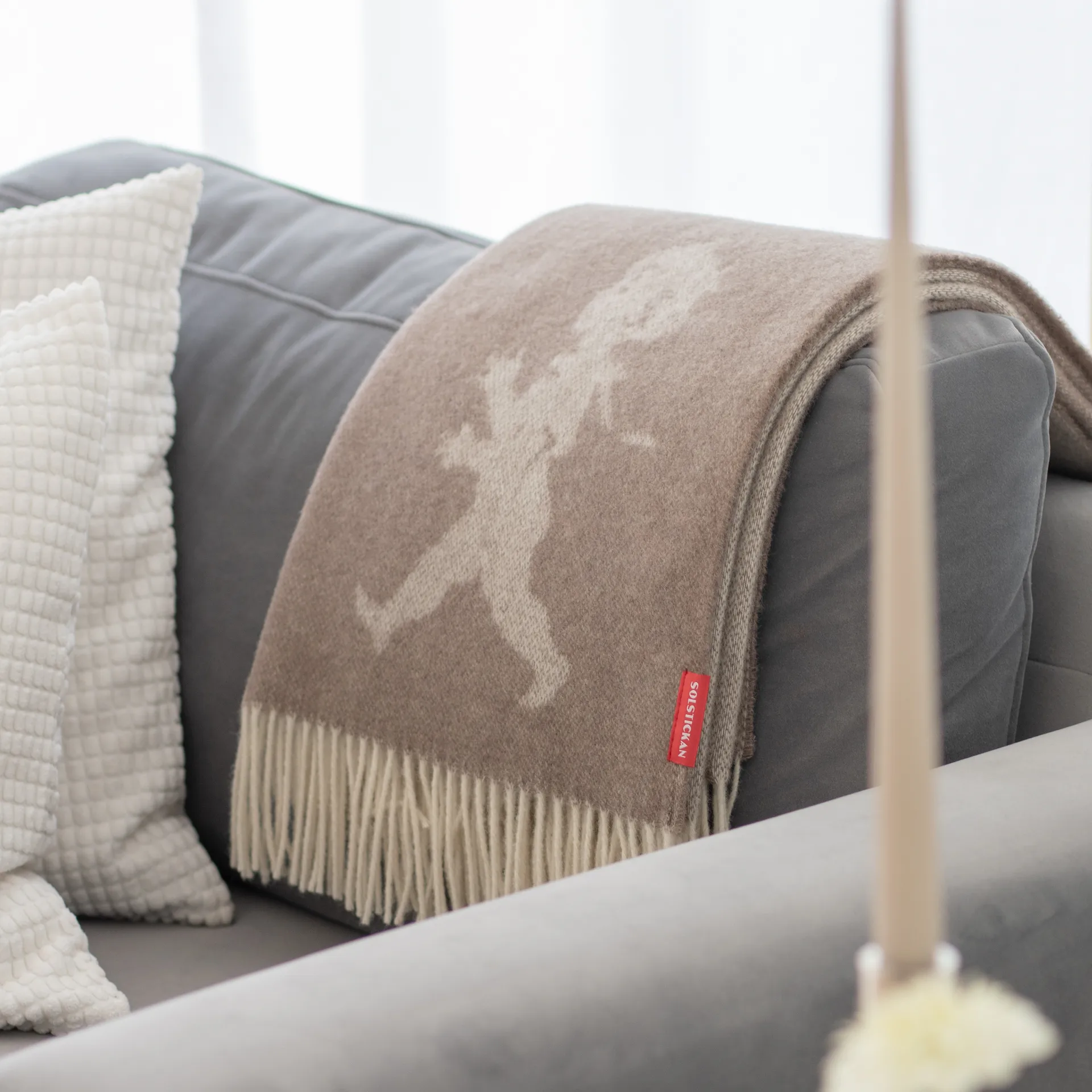 Solstickan pläd marinoull 130x170 cm, Sand Solstickan Design