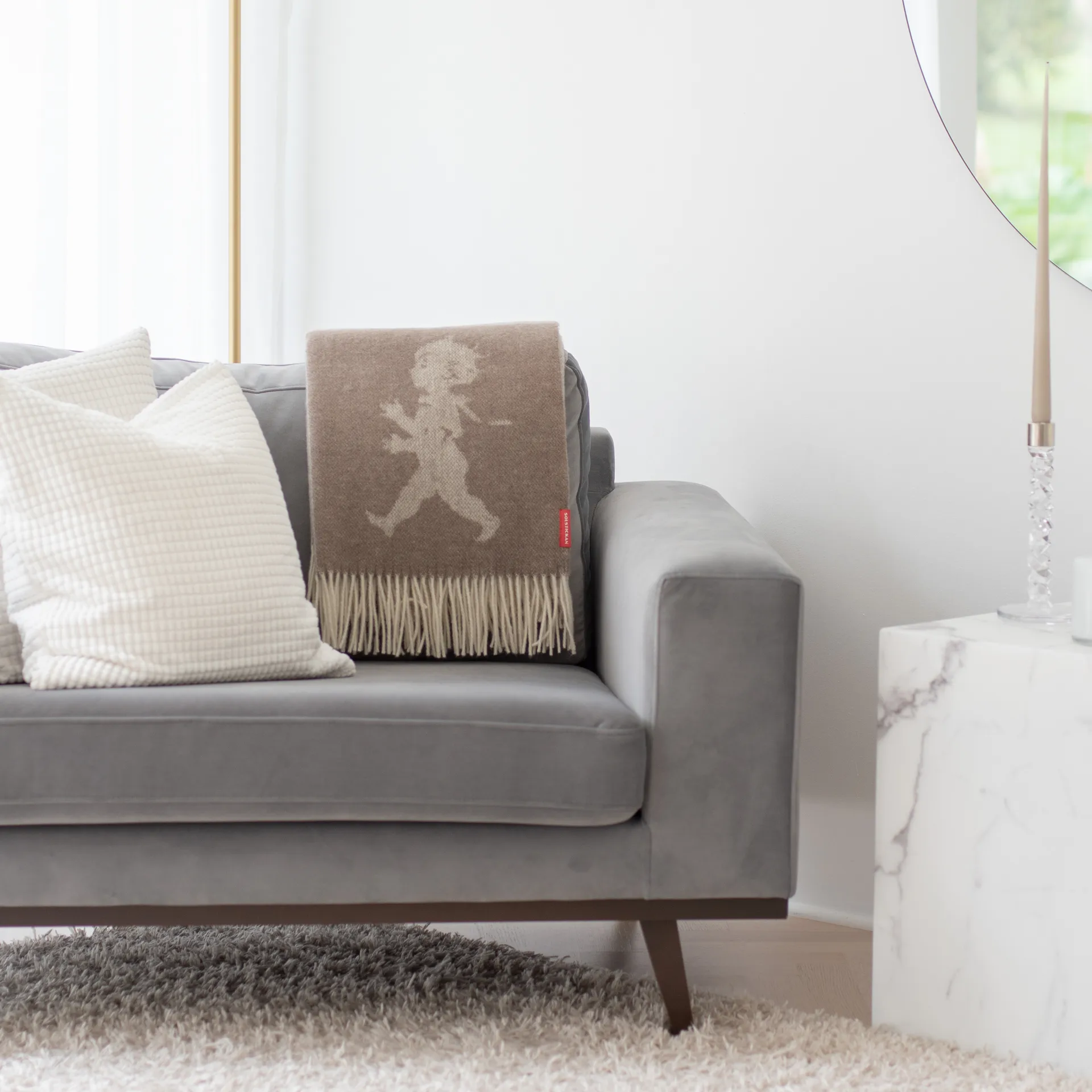 Solstickan pläd marinoull 130x170 cm, Sand Solstickan Design