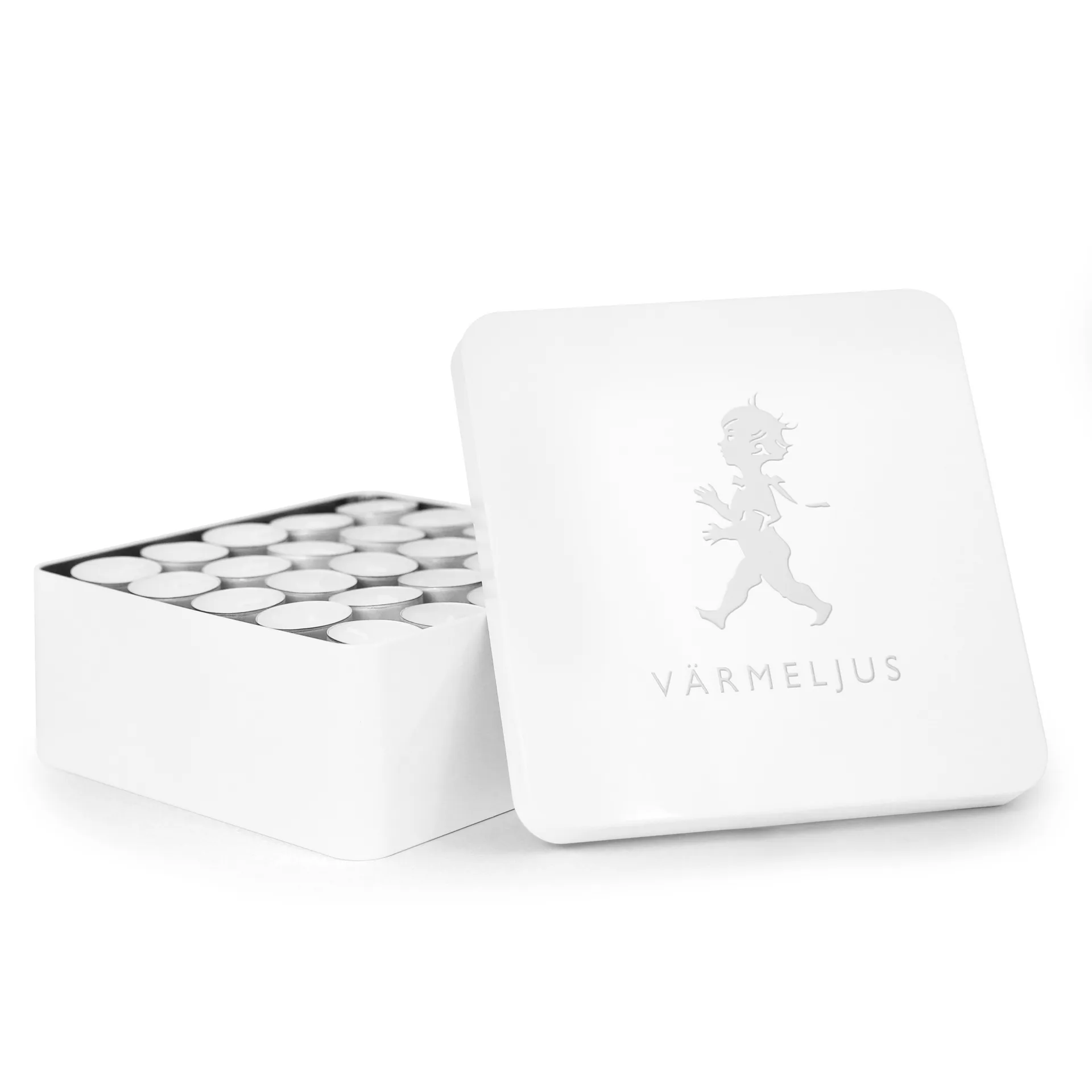 Solstickan värmeljuslåda 21x21 cm, Högblank vit Solstickan Design