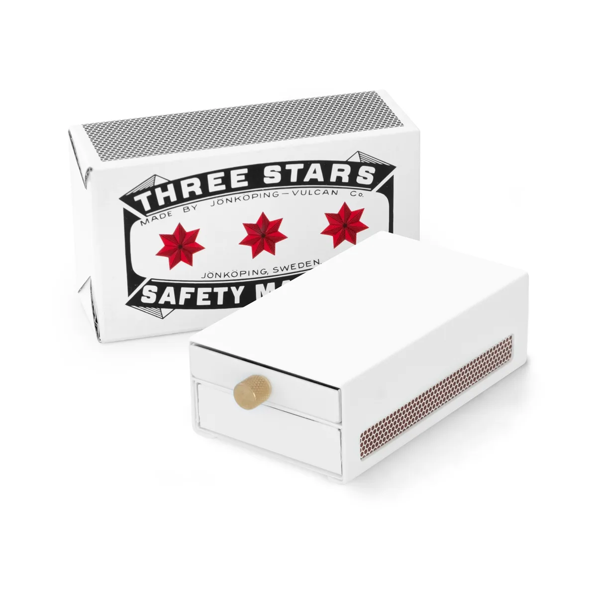 Solstickan Design Three Stars tändsticksfodral stor Vit