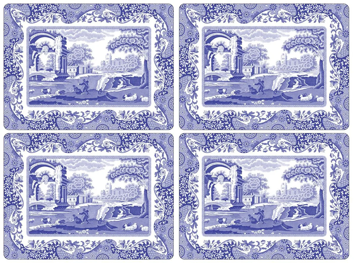 Spode Blue Italian bordsunderlägg 4-pack Blå-vit