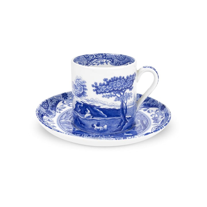 Blue Italian espressokopp med fat - 9 cl - Spode