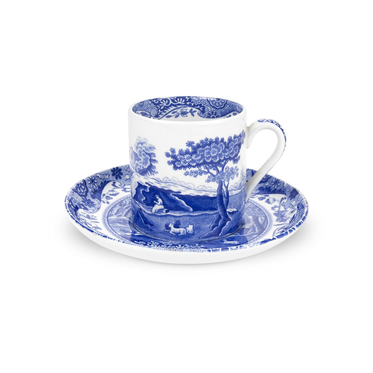 Spode Blue Italian espressokopp med fat 9 cl | Skandinavisk Design | Kaffekoppar | Blå