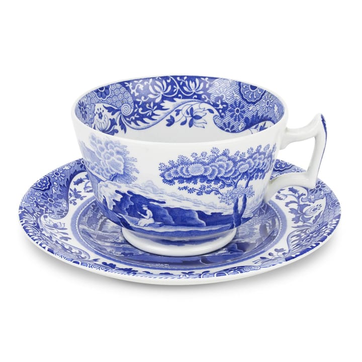 Blue Italian frukostkopp med fat - 28 cl - Spode