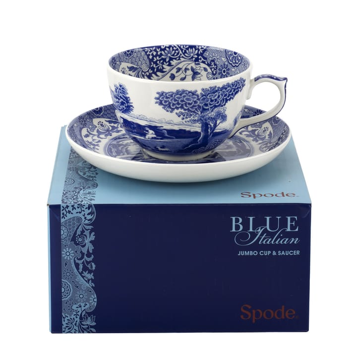 Blue Italian jumbokopp med fat, 56 cl Spode