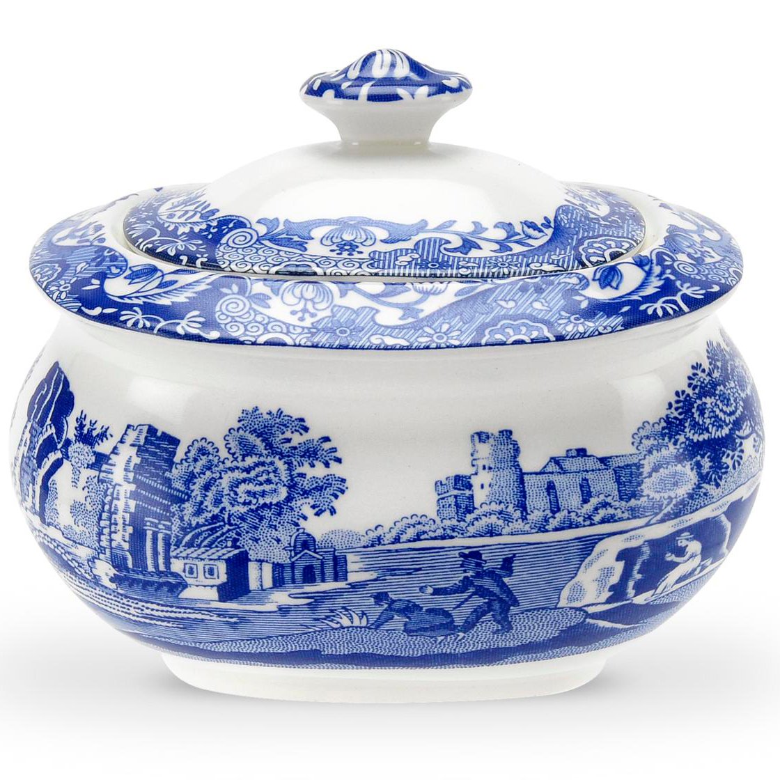 Spode Blue Italian sockerskål med lock 25 cl | Skandinavisk Design | Sockerskålar | Blå