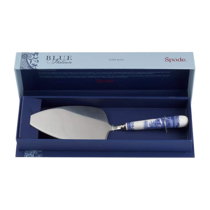 Blue Italian tårtspade 25 cm - Keramik-rostfritt stål - Spode