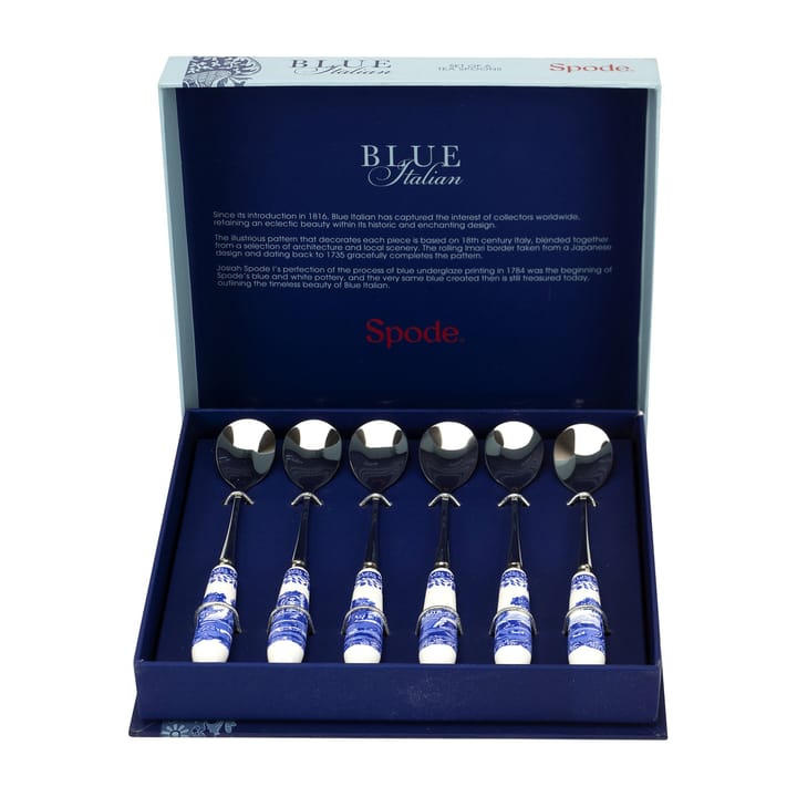 Blue Italian tesked 6-pack, Keramik-rostfritt stål Spode