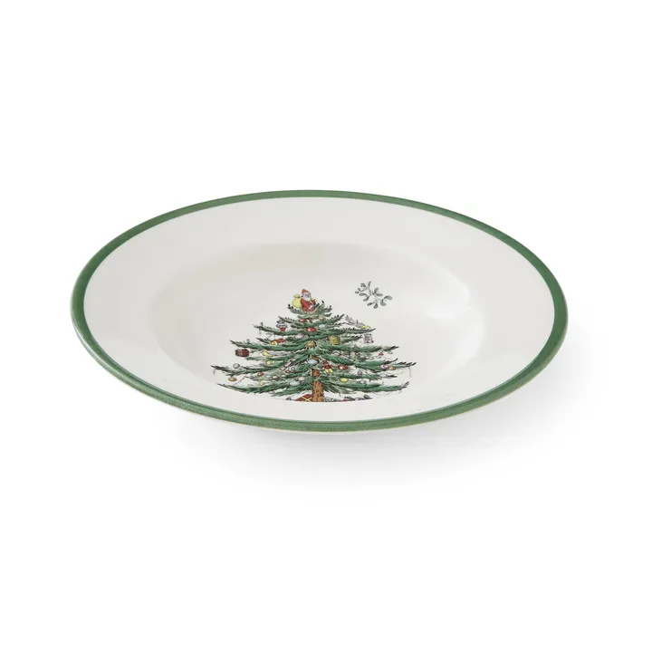 Christmas Tree sopptallrik - White-green-red, 23 cm - Spode