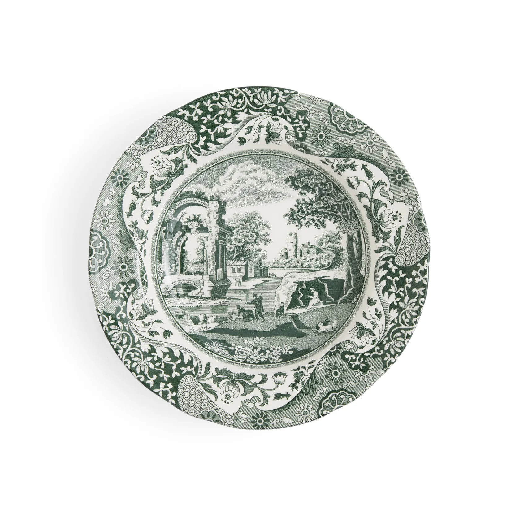 Heritage Green Italian djup tallrik, Grön, Ø23 cm Spode