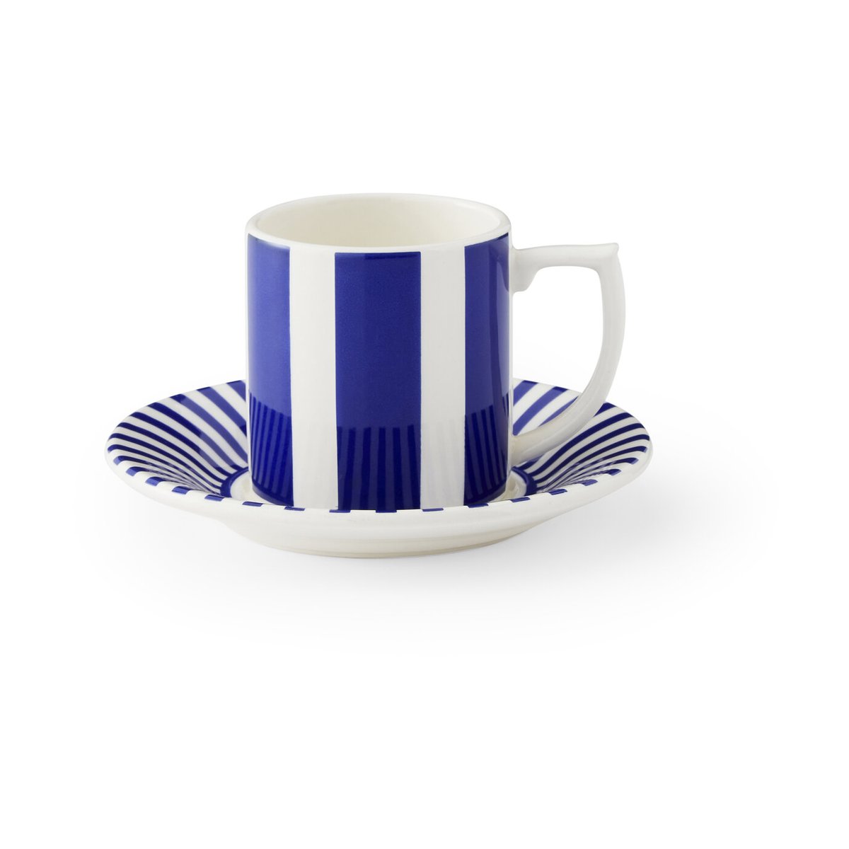 Spode Steccato espressokopp 8 cl och fat 11 cm Blå-vit