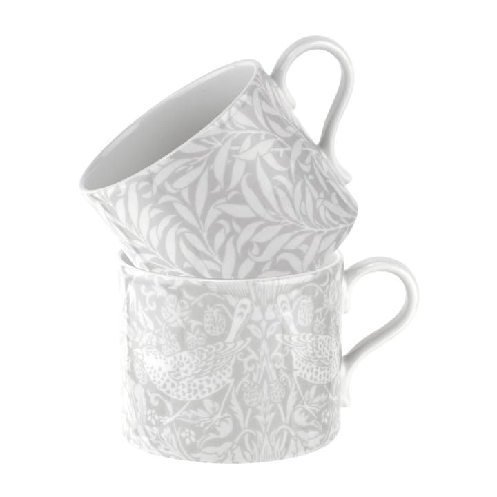 Strawberry Thief & Willow Bough mugg 34 cl 2 delar, Grey Spode