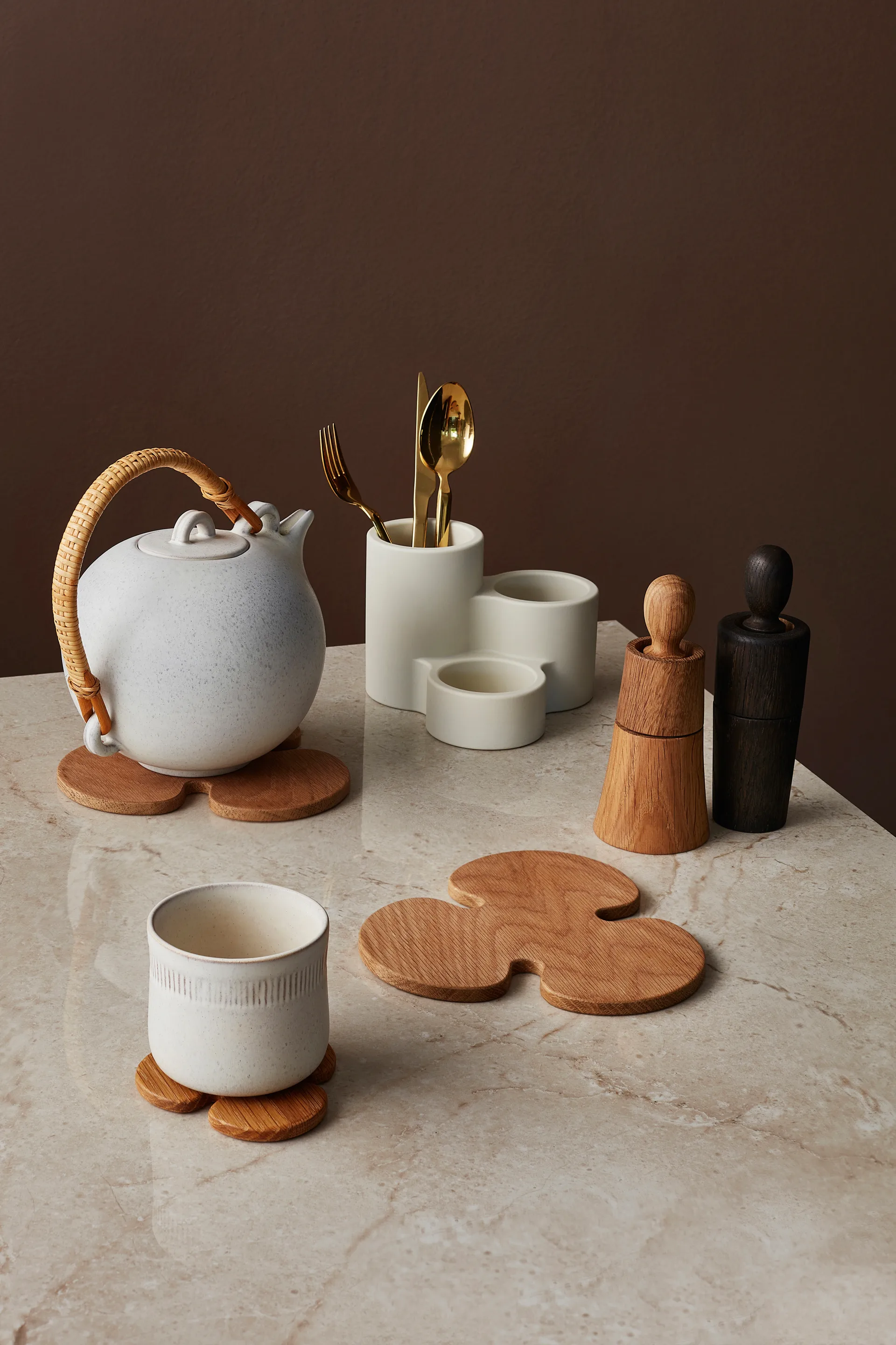 Lucky glasunderlägg 4-pack, Ek Spring Copenhagen