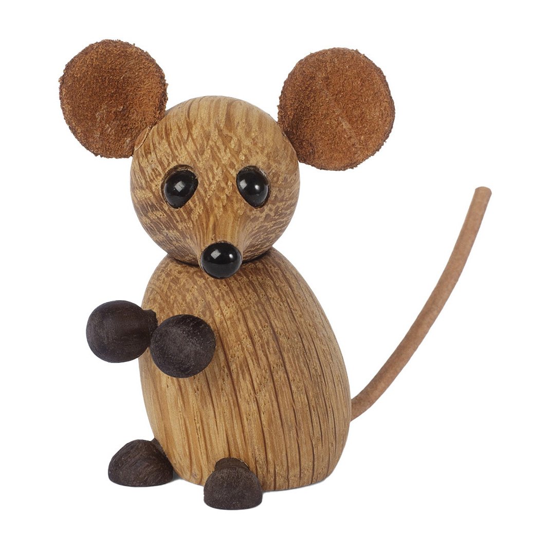Spring Copenhagen The city mouse mus dekoration Ek | Skandinavisk Design | Träfigurer | Brun