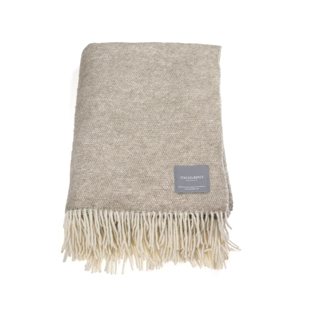 Stackelbergs Wool pläd beige & offwhite
