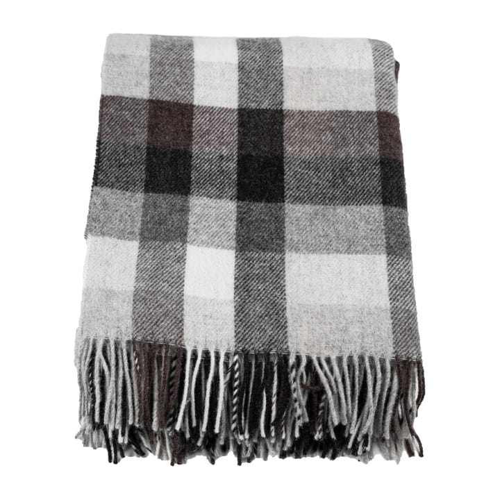 Wool pläd checked, grey, brown & offwhite Stackelbergs
