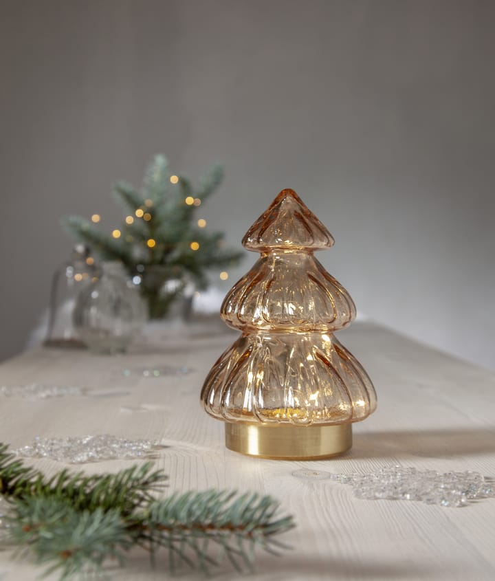 Abete bordsdekoration julbelysning 18 cm, Beige Star Trading