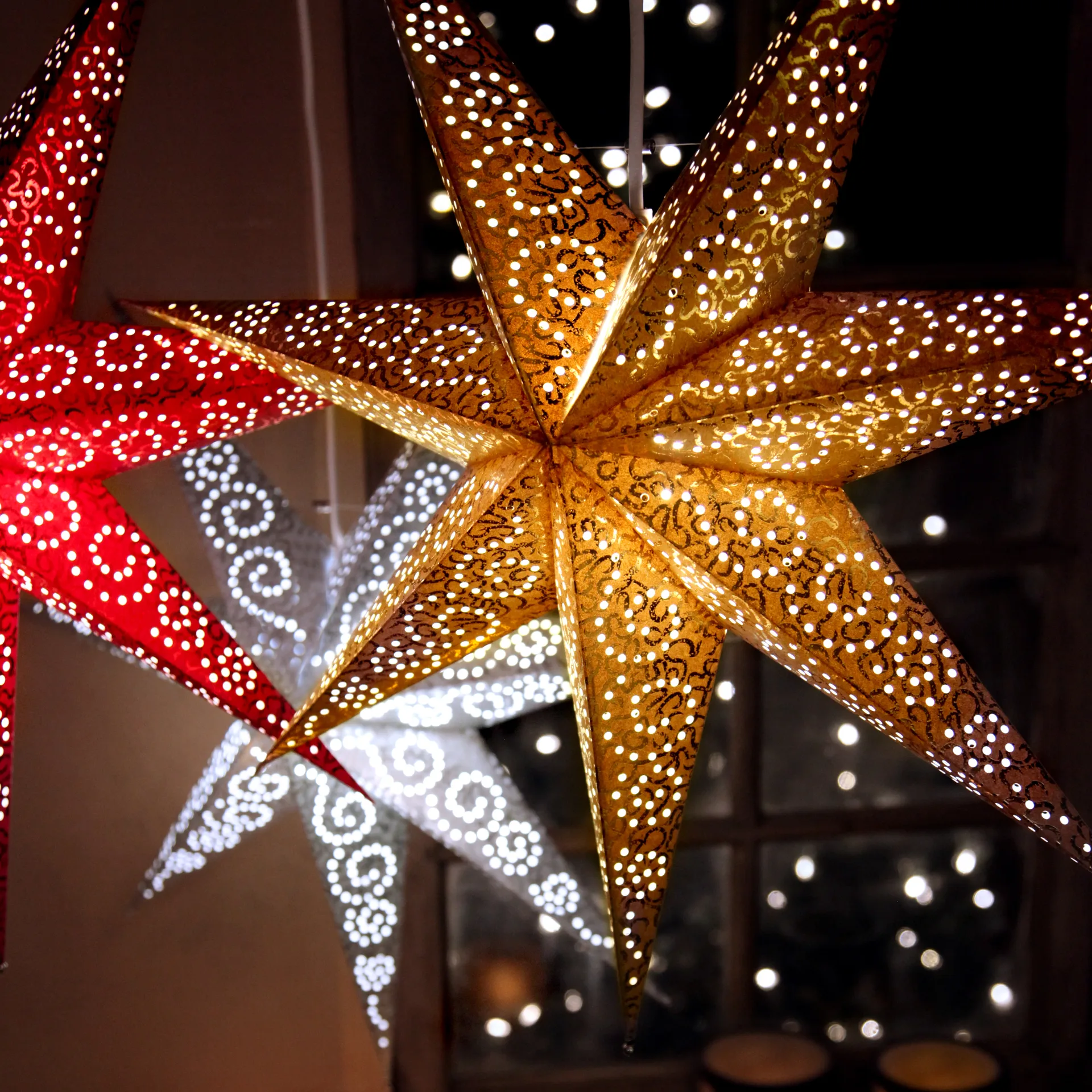 Antique adventsstjärna 60 cm, vit Star Trading