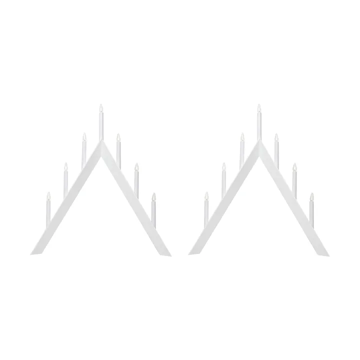 Arrow adventsljusstake 64,5 cm 2-pack - Vit - undefined - Star Trading