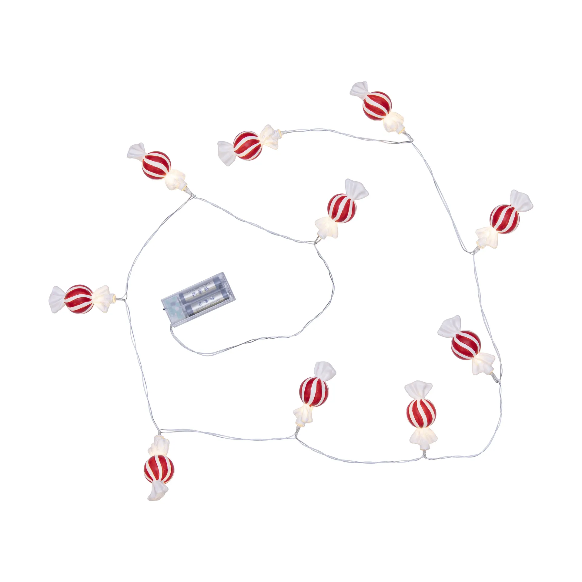 Bonbon ljusslinga 135 cm, Röd-vit Star Trading
