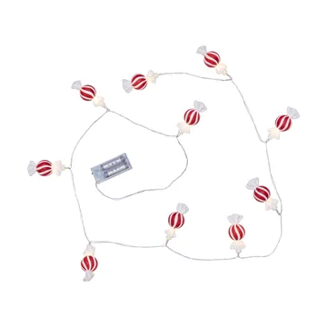Bonbon ljusslinga 135 cm - Röd-vit - Star Trading