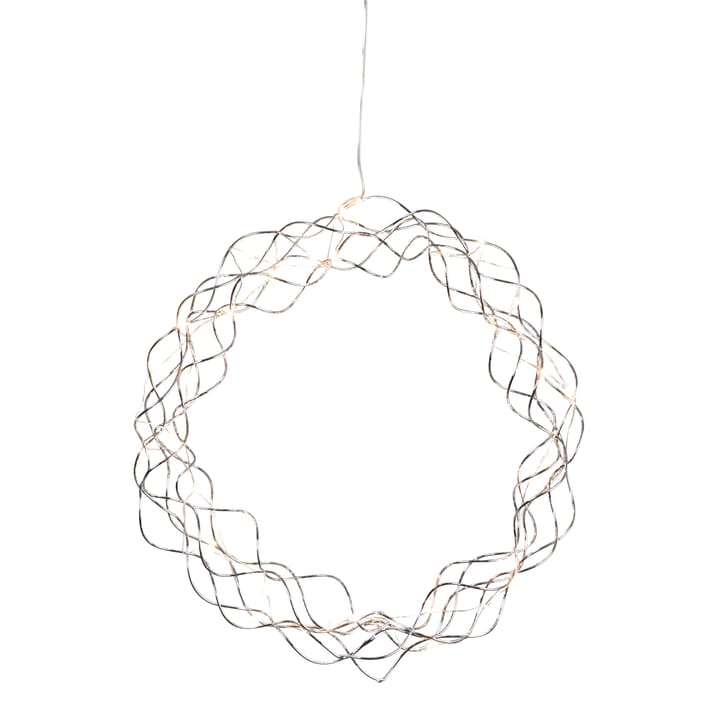 Curly krans med LED-ljus 30 cm - krom - Star Trading