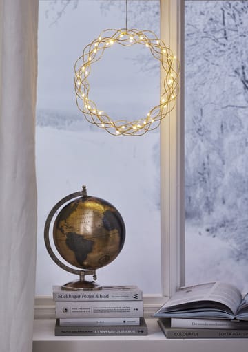 Curly krans med LED-ljus 30 cm - Mässing - Star Trading