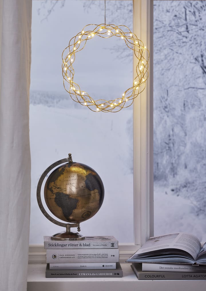 Curly krans med LED-ljus 30 cm, Mässing Star Trading