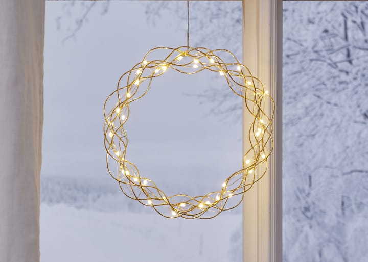 Curly krans med LED-ljus 30 cm, Mässing Star Trading