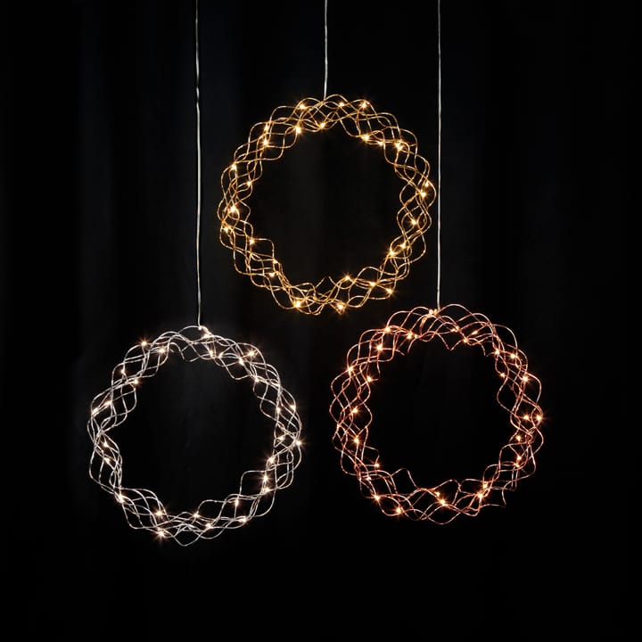 Curly krans med LED-ljus 30 cm, Mässing Star Trading
