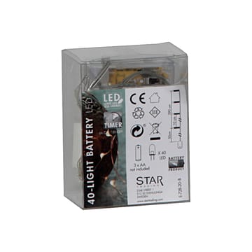 Dew Drop ljusslinga LED batteri - 4 m, silvertråd - Star Trading