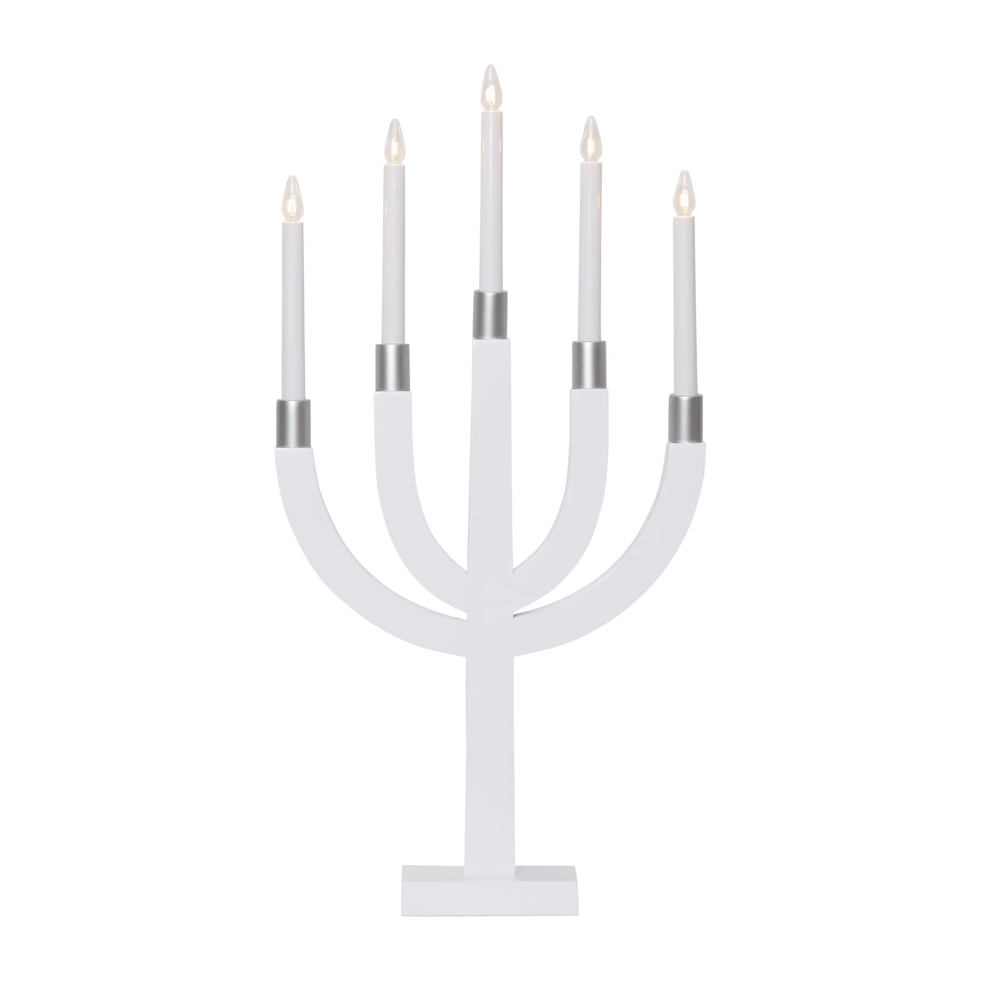 Elias adventsljusstake, Vit-silver Star Trading